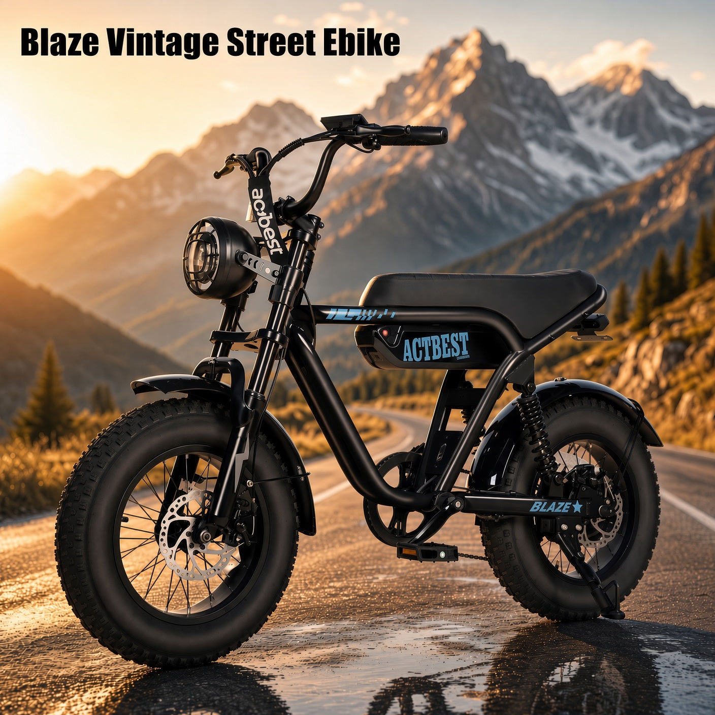 ACTBEST Blaze 1500W Peak Fat Tire Electric Bike – 48V 13Ah, Full Suspension, 25 MPH, Up to 55 Miles