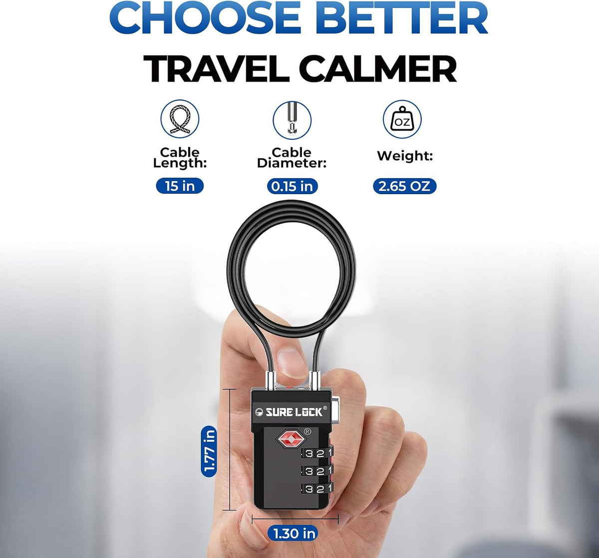 3 Digit TSA Approved Luggage Locks