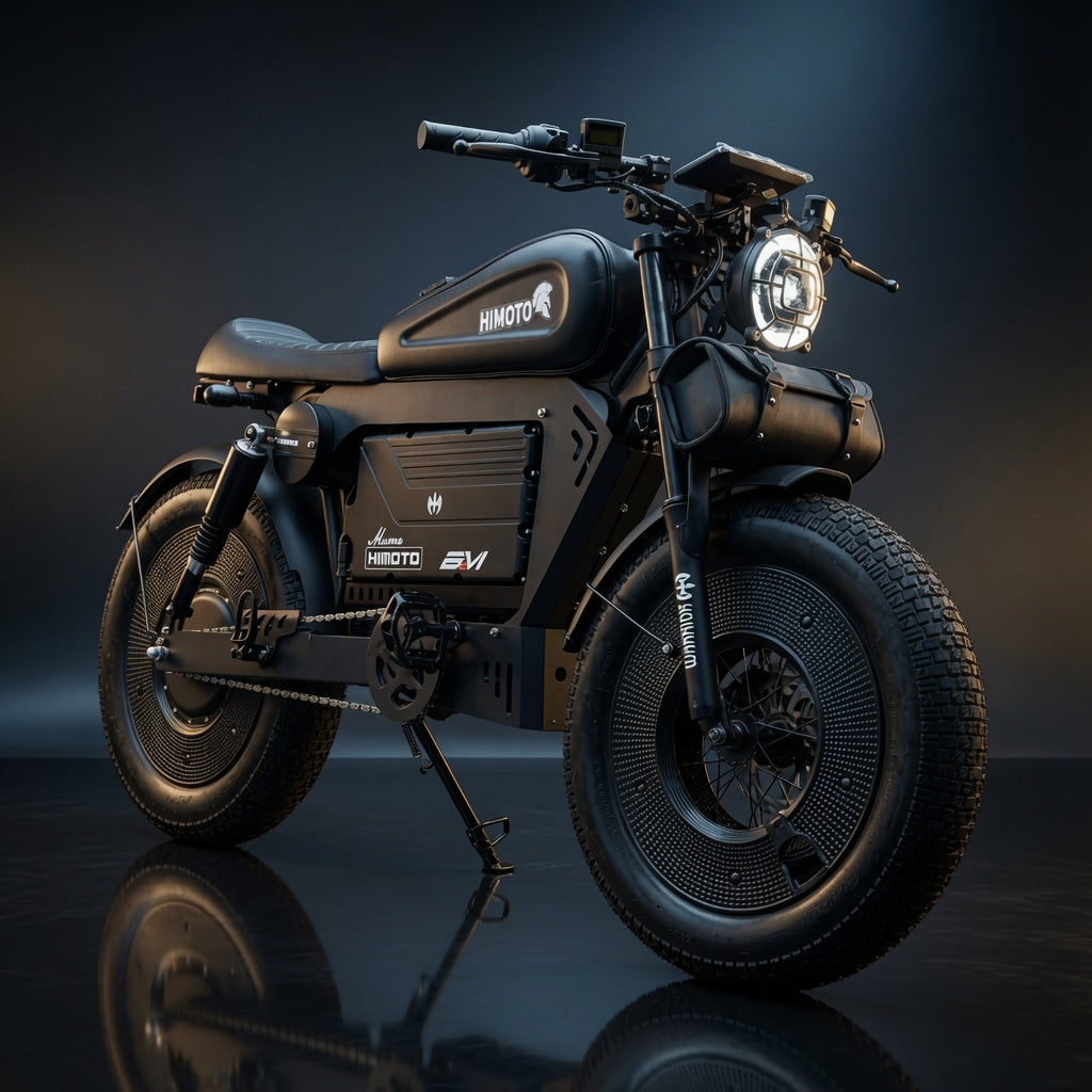HIMOTO 1500W 60Ah Retro Style Fat Tire 48V Electric Bike – Long Range E-Bike