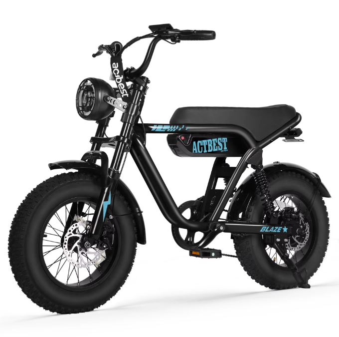 ACTBEST Blaze 1500W Peak Fat Tire Electric Bike – 48V 13Ah, Full Suspension, 25 MPH, Up to 55 Miles