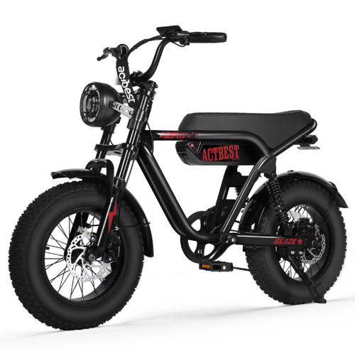 ACTBEST Blaze 1500W Peak Fat Tire Electric Bike – 48V 13Ah, Full Suspension, 25 MPH, Up to 55 Miles
