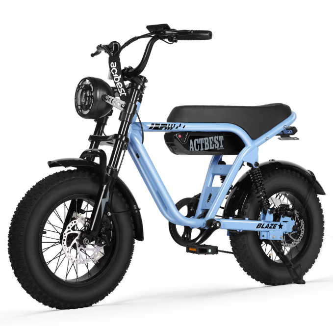 ACTBEST Blaze 1500W Peak Fat Tire Electric Bike – 48V 13Ah, Full Suspension, 25 MPH, Up to 55 Miles