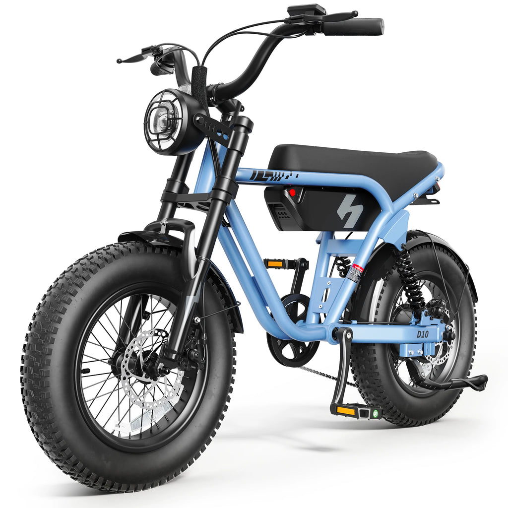 Hopepeak D10 1200W Peak Electric Bike – 16" Fat Tire Full Suspension Off-Road Ebike 🚵⚡