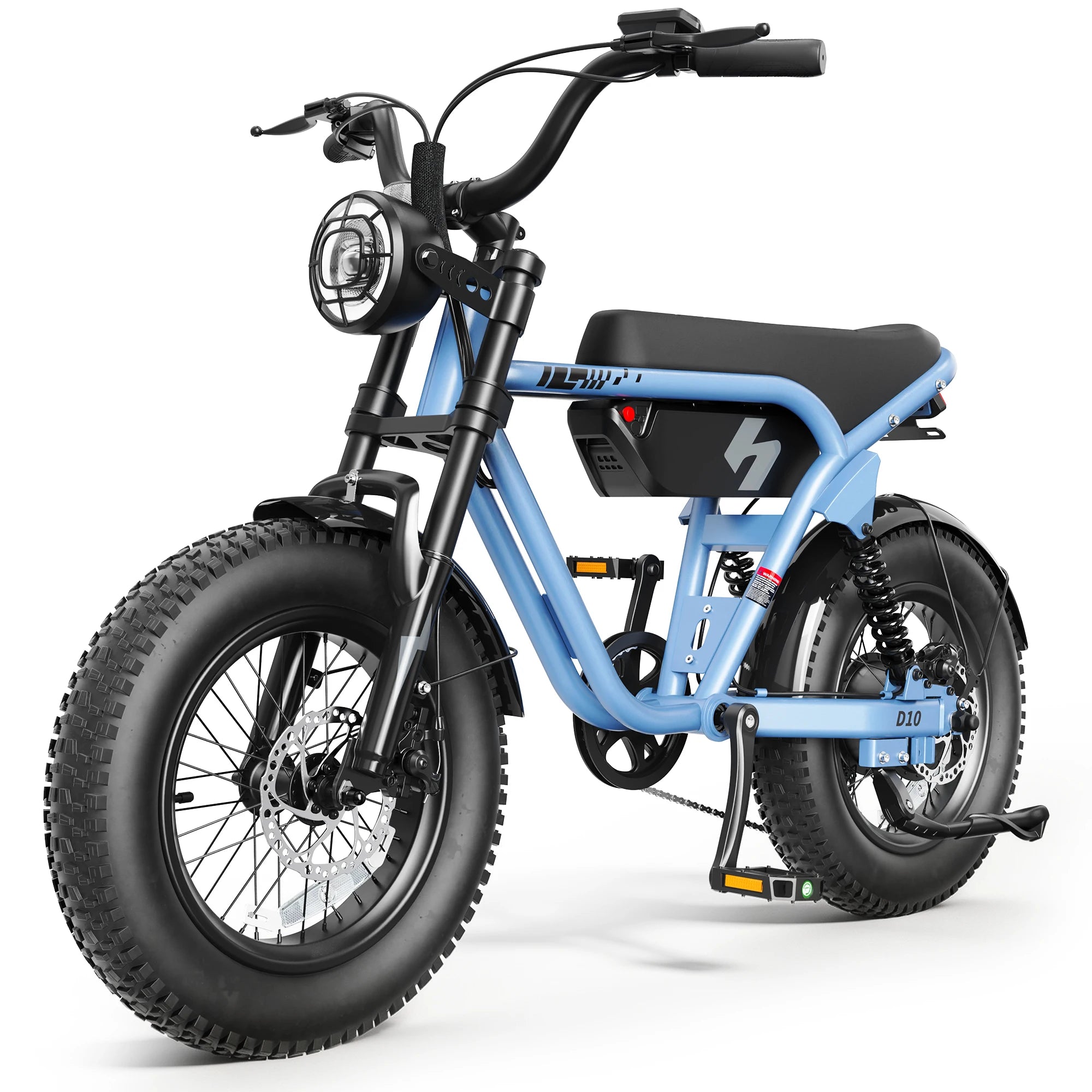 Hopepeak D10 1200W Peak Electric Bike – 16" Fat Tire Full Suspension Off-Road Ebike 🚵⚡