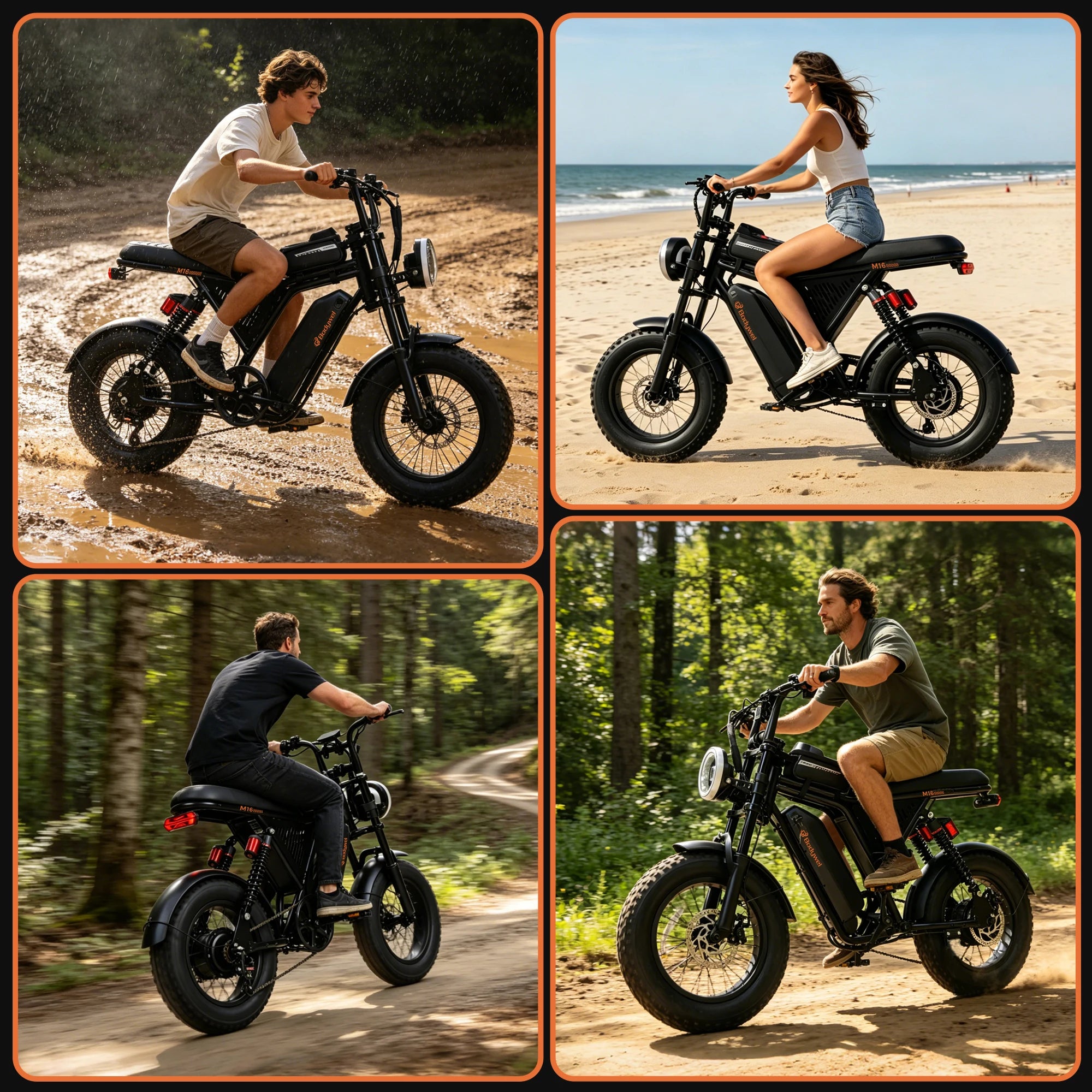 Bodywel M16 Off-Road Electric Bike 1500W | 48V 15.6Ah | 16" Fat Tire E-Bike