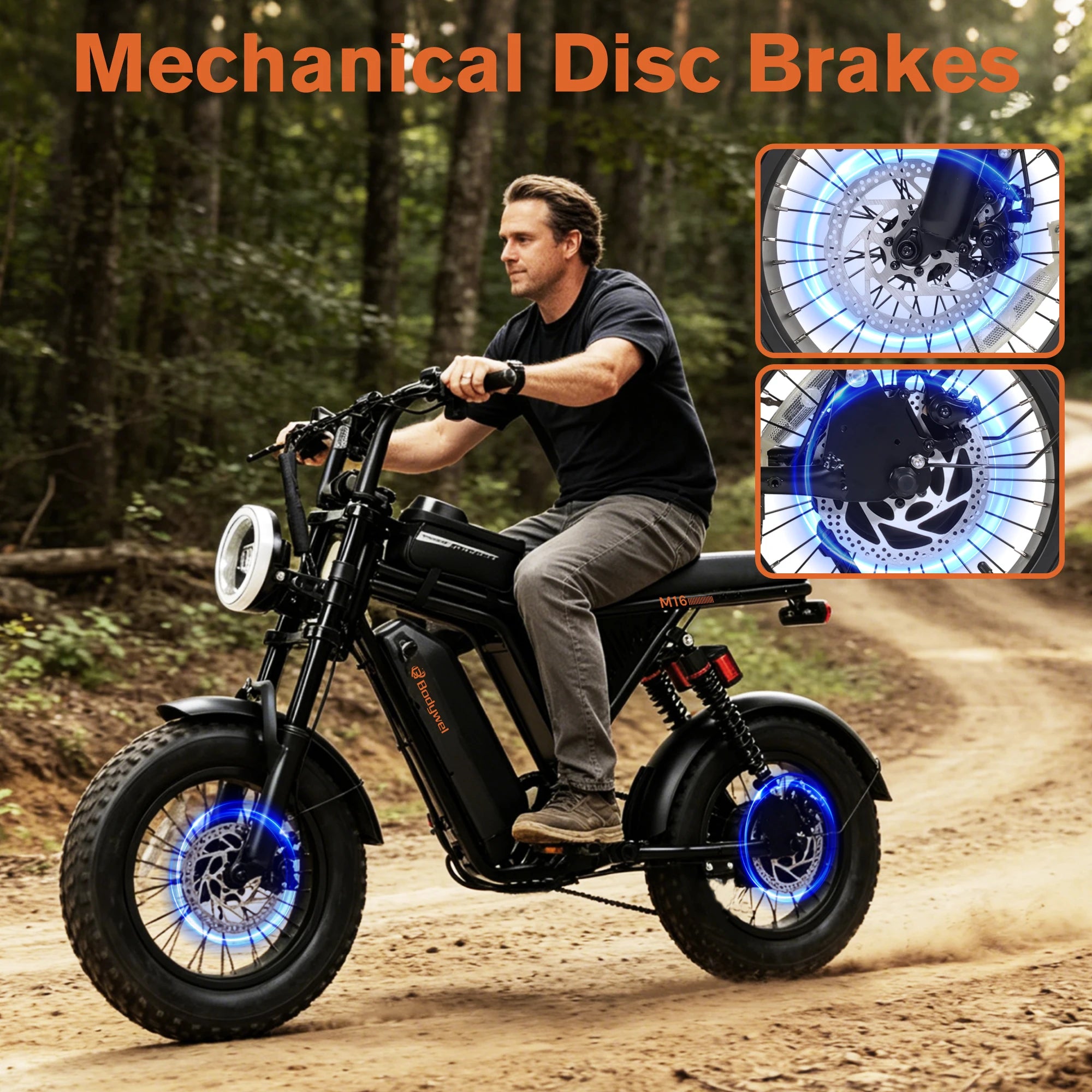 Bodywel M16 Off-Road Electric Bike 1500W | 48V 15.6Ah | 16" Fat Tire E-Bike