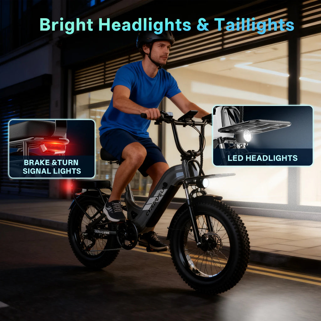 EK12 Electric Bike for Adults 1500W Peak, 48V 20Ah Battery, Up to 80 Miles Range, 20" Step-Thru Commuter E-Bike