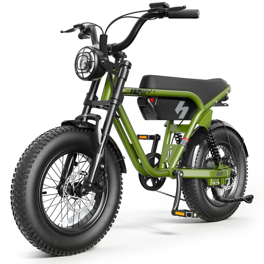 Hopepeak D10 1200W Peak Electric Bike – 16" Fat Tire Full Suspension Off-Road Ebike 🚵⚡
