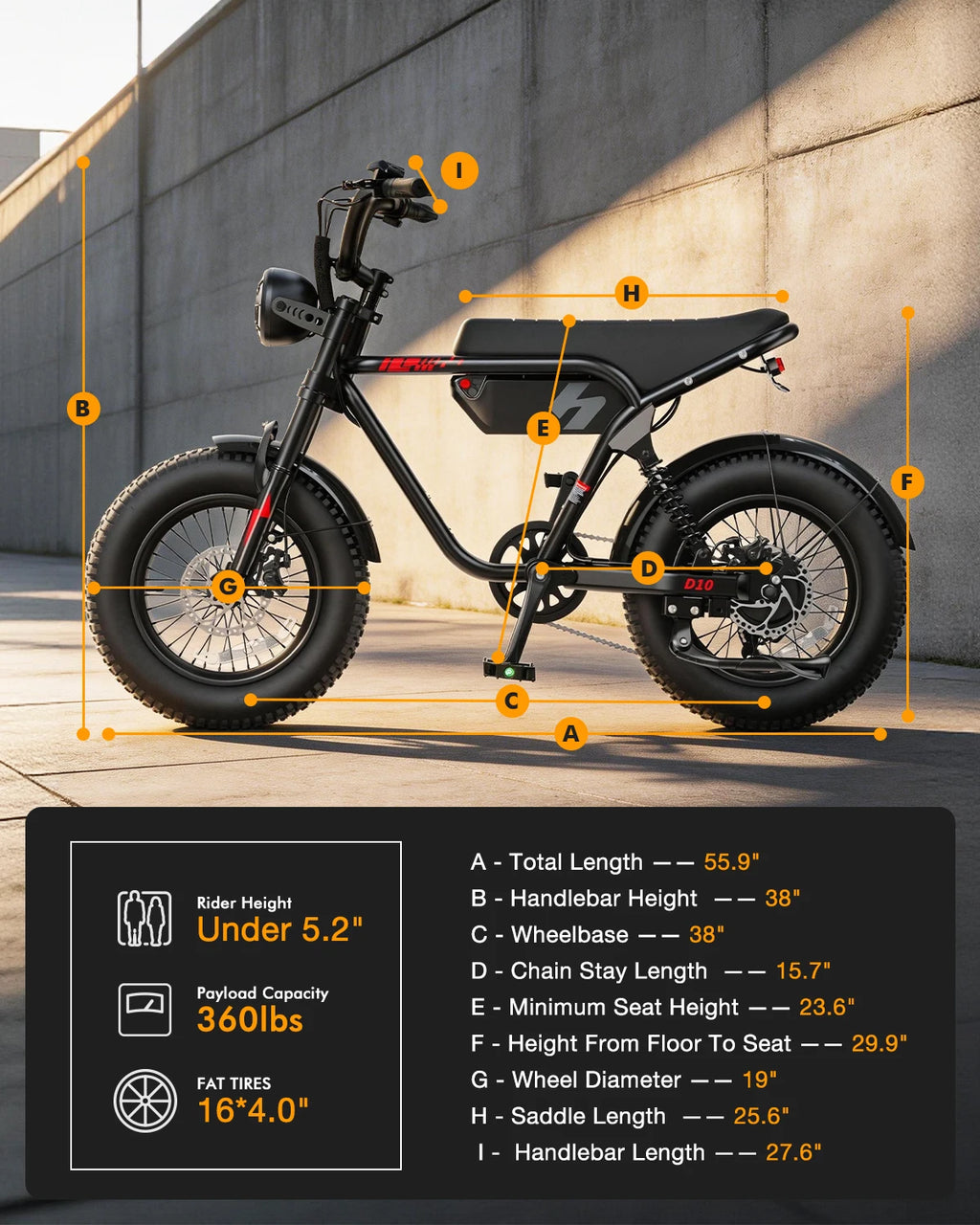 Hopepeak D10 1200W Peak Electric Bike – 16" Fat Tire Full Suspension Off-Road Ebike 🚵⚡
