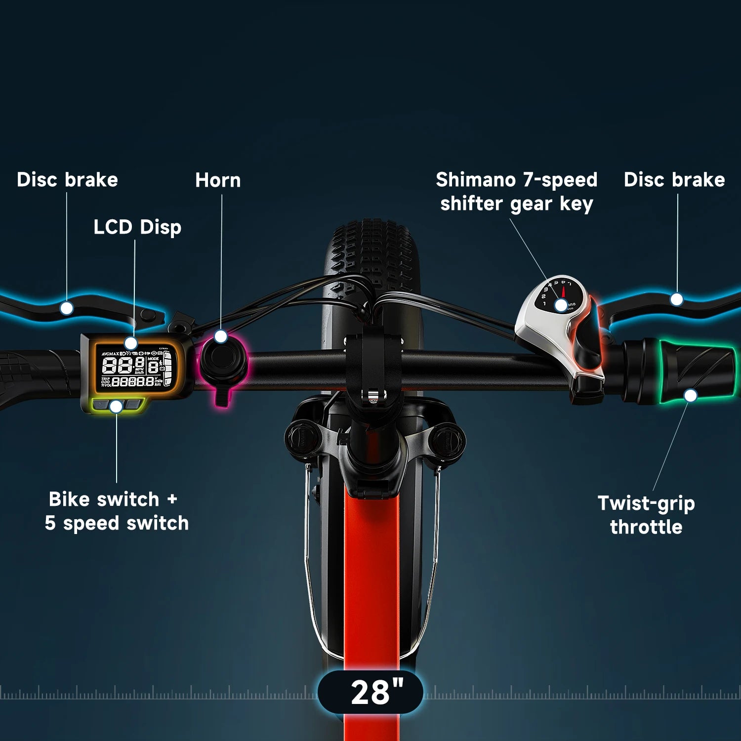MARS700 1000W Peak Foldable Electric Bike – 28+ MPH, Up to 80 Miles Range, 48V 20Ah Removable Battery