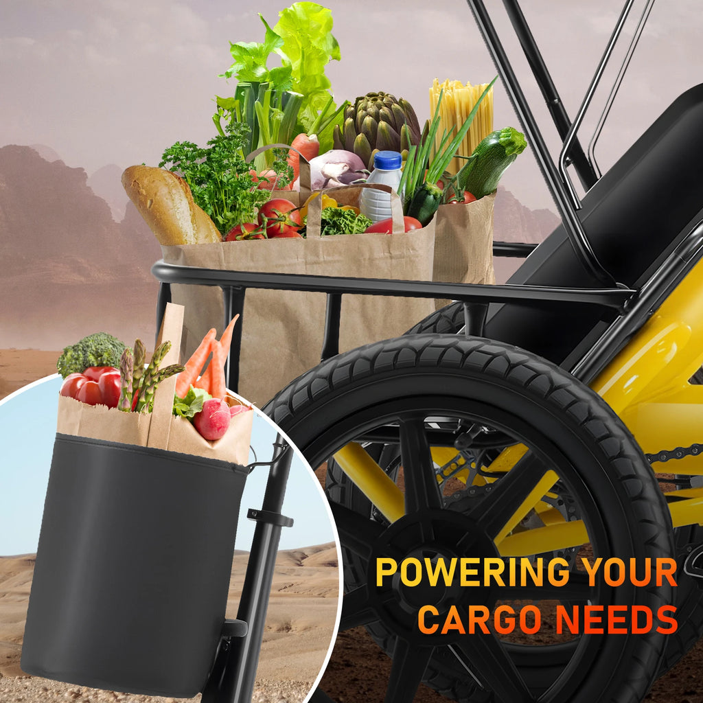 500W Peak Electric Trike Bike for Adults – Folding 3 Wheel Ebike with 480Wh Removable Battery, Step-Thru Frame, 2-Seat Design, Up to 45 Miles Long Range, Stable Electric Tricycle for Parents & Family Rides