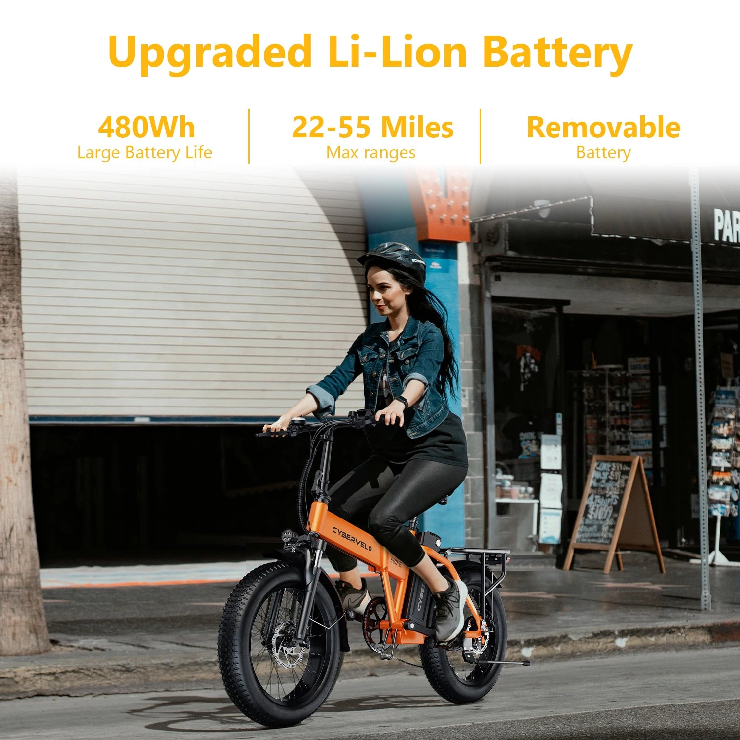 EK4 1000W Peak Foldable Electric Bike – 28+ MPH, Up to 80 Miles, 48V Removable Battery, 20" Fat Tire E-Bike
