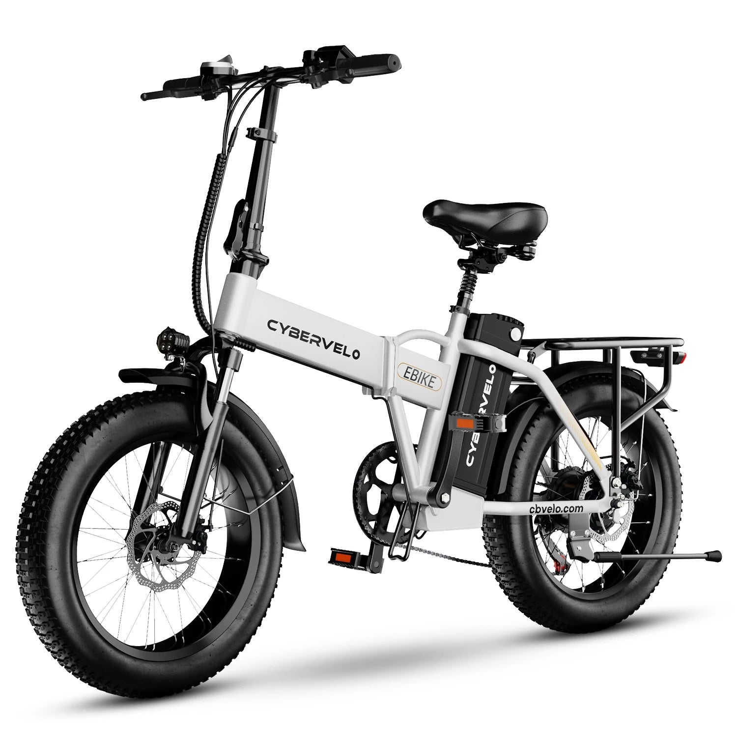 EK4 1000W Peak Foldable Electric Bike – 28+ MPH, Up to 80 Miles, 48V Removable Battery, 20" Fat Tire E-Bike