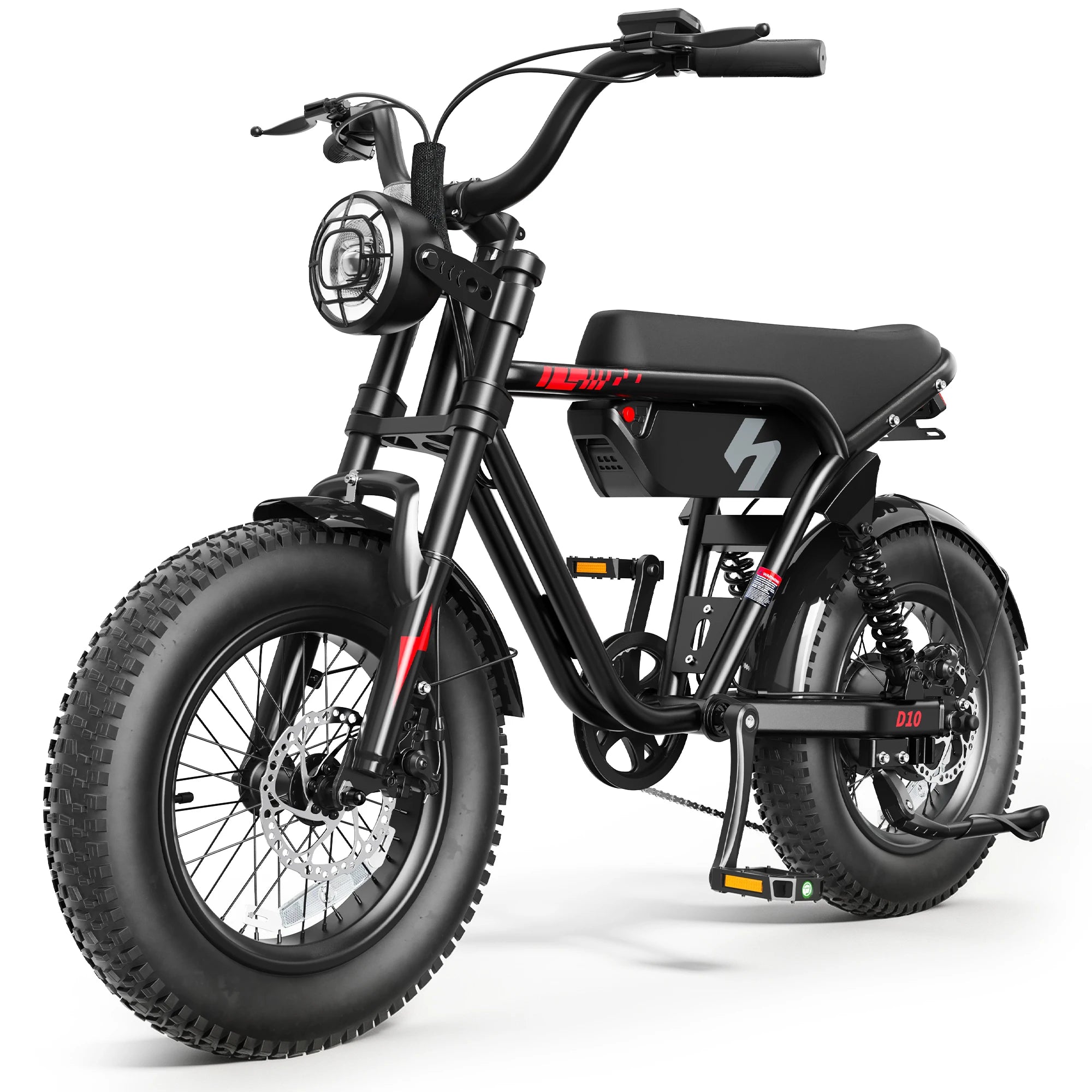 Hopepeak D10 1200W Peak Electric Bike – 16" Fat Tire Full Suspension Off-Road Ebike 🚵⚡