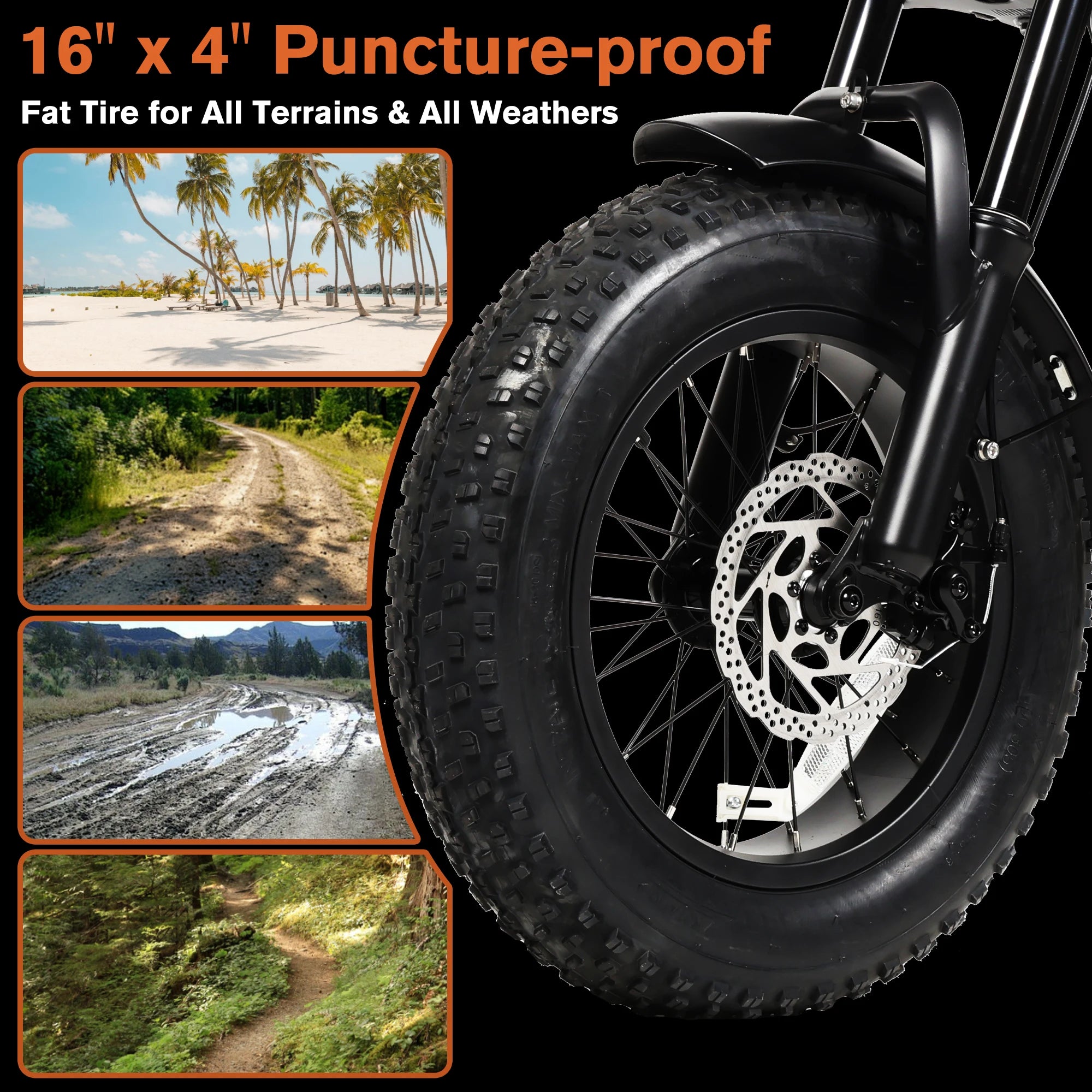 Bodywel M16 Off-Road Electric Bike 1500W | 48V 15.6Ah | 16" Fat Tire E-Bike