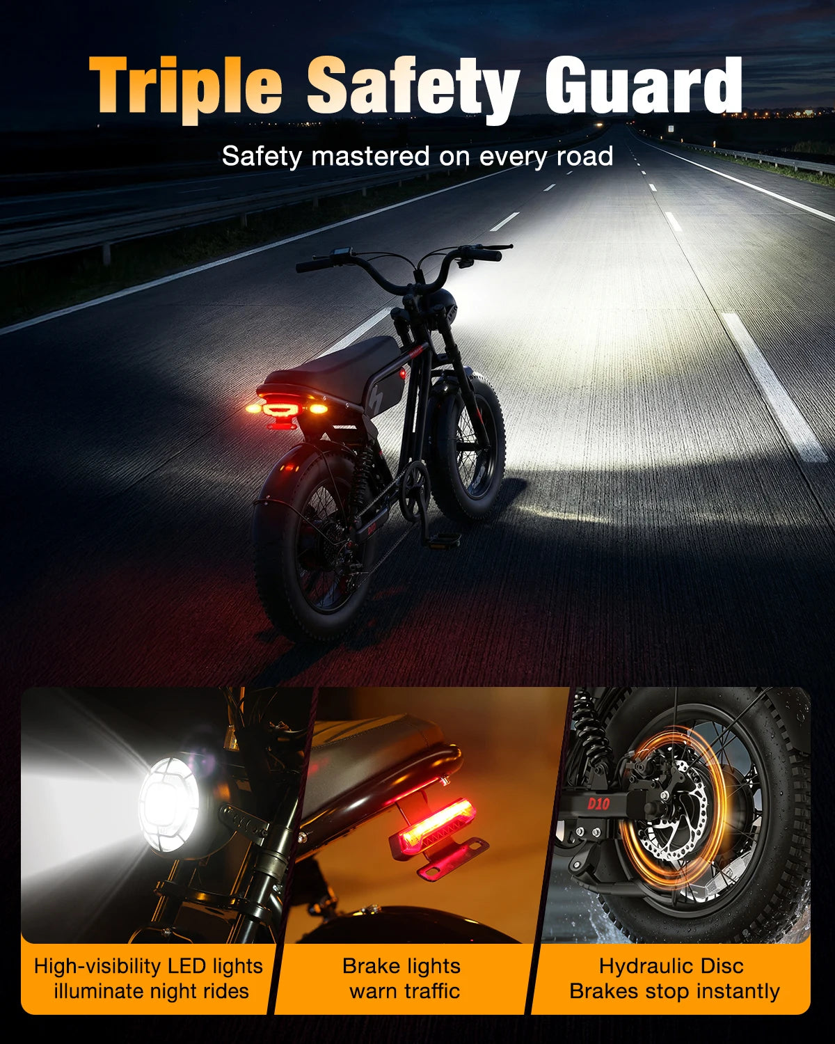 Hopepeak D10 1200W Peak Electric Bike – 16" Fat Tire Full Suspension Off-Road Ebike 🚵⚡