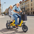 500W Peak Electric Trike Bike for Adults – Folding 3 Wheel Ebike with 480Wh Removable Battery, Step-Thru Frame, 2-Seat Design, Up to 45 Miles Long Range, Stable Electric Tricycle for Parents & Family Rides