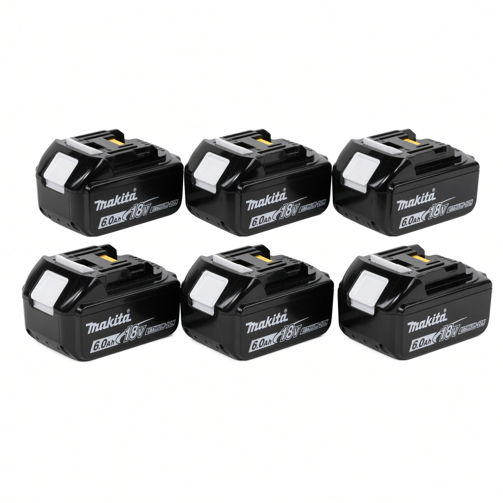 🔥 (6 Pack) Makita 18V LXT BL1860B 6.0Ah Lithium-Ion Battery – OEM High Capacity