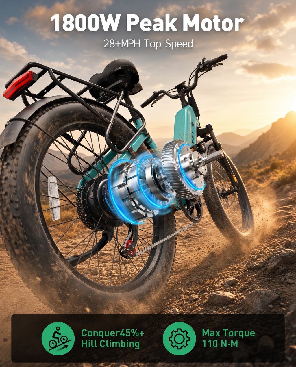 Actbest Ranger 2.0 24" Fat Tire Electric Bike 48V 15.6Ah
