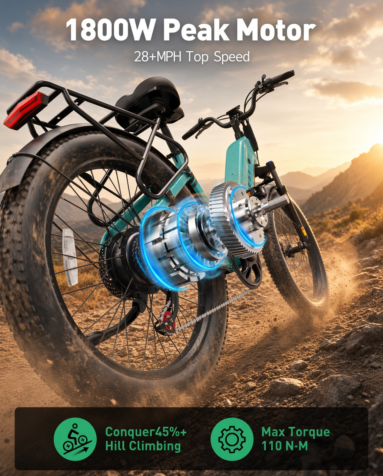Actbest Ranger 2.0 24" Fat Tire Electric Bike 48V 15.6Ah
