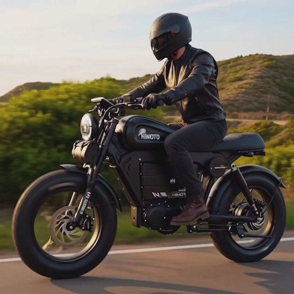 HIMOTO 1500W 60Ah Retro Style Fat Tire 48V Electric Bike – Long Range E-Bike