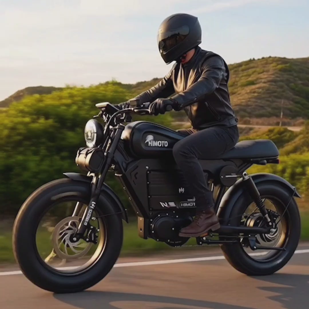 HIMOTO 1500W 60Ah Retro Style Fat Tire 48V Electric Bike – Long Range E-Bike