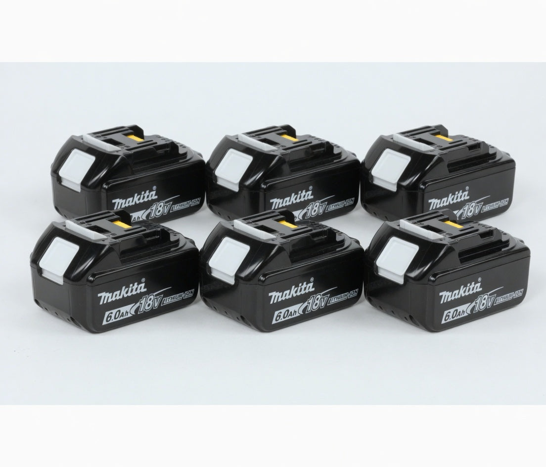 🔥 (6 Pack) Makita 18V LXT BL1860B 6.0Ah Lithium-Ion Battery – OEM High Capacity