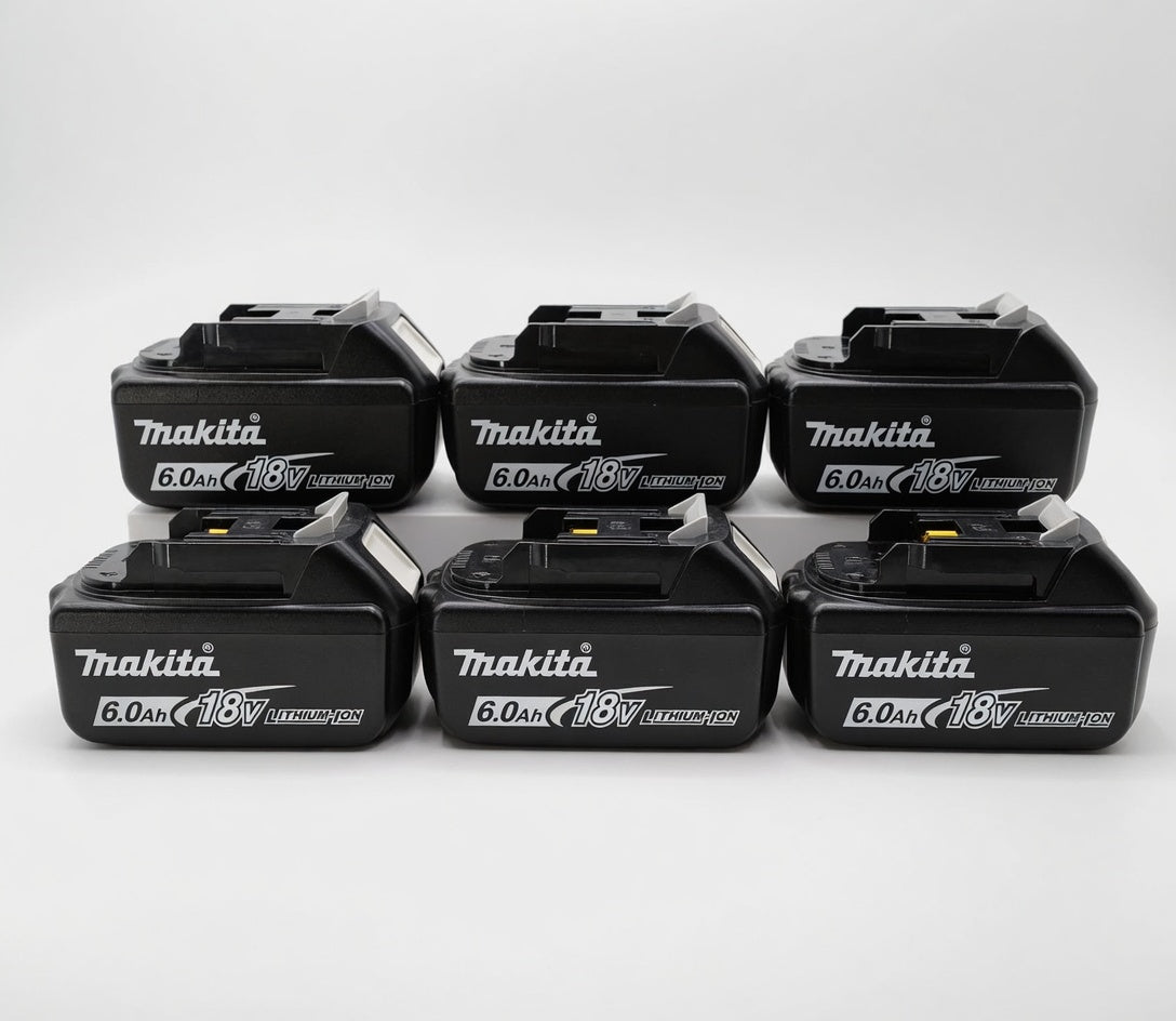 🔥 (6 Pack) Makita 18V LXT BL1860B 6.0Ah Lithium-Ion Battery – OEM High Capacity