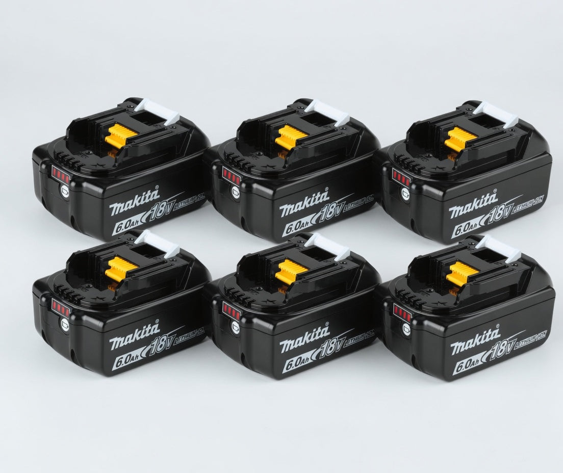 🔥 (6 Pack) Makita 18V LXT BL1860B 6.0Ah Lithium-Ion Battery – OEM High Capacity